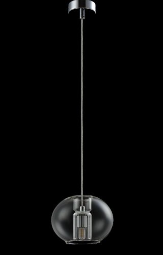 Светильник подвесной BELEZA SP1 E CHROME Crystal Lux прозрачный 1 лампа, основание хром в стиле лофт шар фото 4